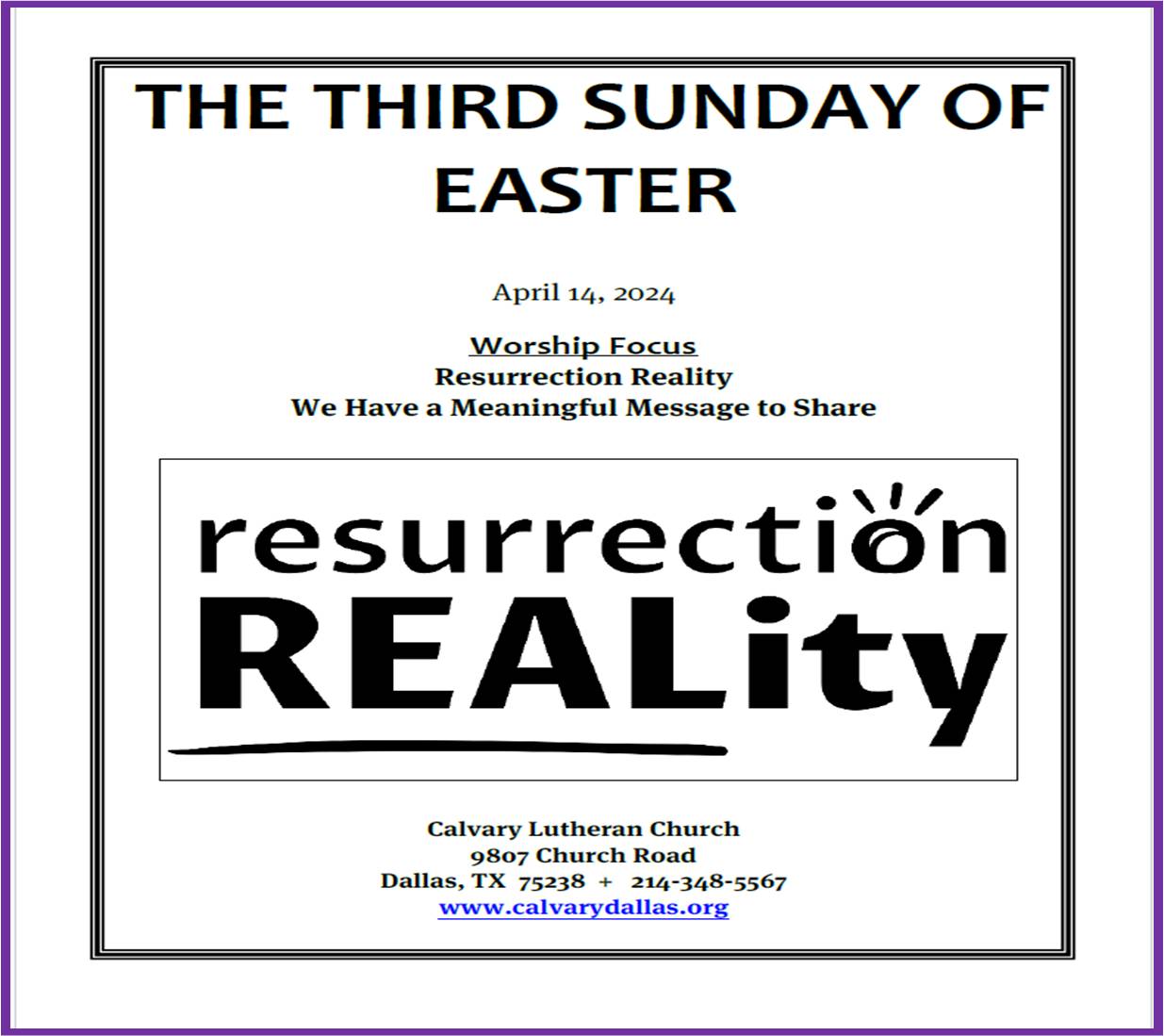 S.F.04.14.2024 CS; Third Sunday of Easter
